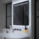 LED Spiegel Quadratisch | Wandschalter-Steuerung | Kaltweißes Licht - Reyze Seria Minimal Model 5